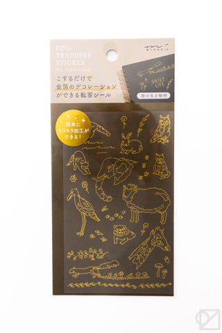 Midori Foil Transfer Stickers Land Animals