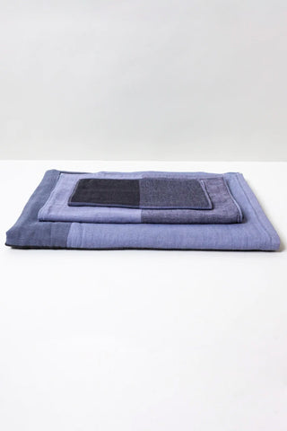Chambray Block Towel Grey/Black