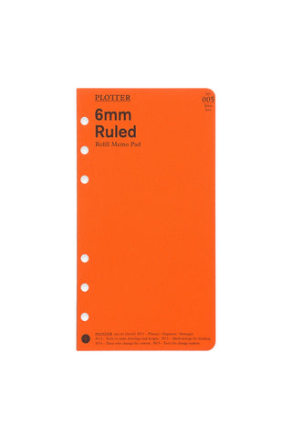 PLOTTER Refill Memo Pad 6mm Ruled Bible Size