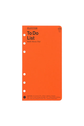 PLOTTER Refill Memo Pad To Do List Bible Size