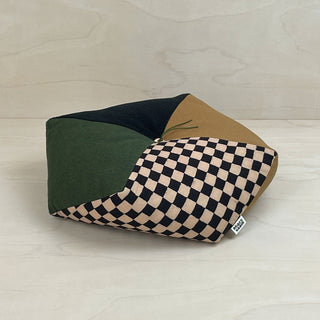 Peace Cabin WINGSPREAD Cushion Olive & Black Checkerboard