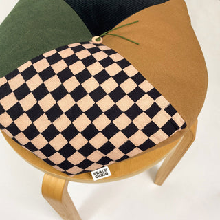 Peace Cabin WINGSPREAD Cushion Olive & Black Checkerboard