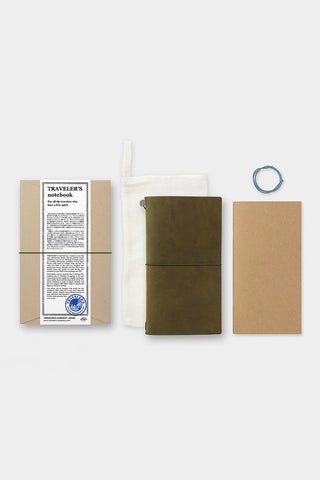 TRAVELER'S COMPANY Leather Journal Starter Kit Olive