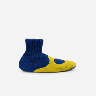 Verloop Yin Yang Wave Sock Slippers Golden Olive Cobalt Marl