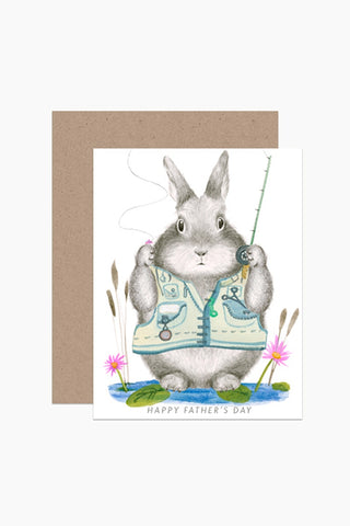 Fishing Dad Bunny Card