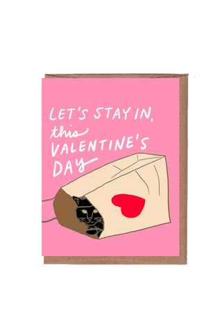 Cat in Bag Valentine's Day Card