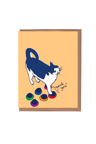 Cat Buttons Thank You Card