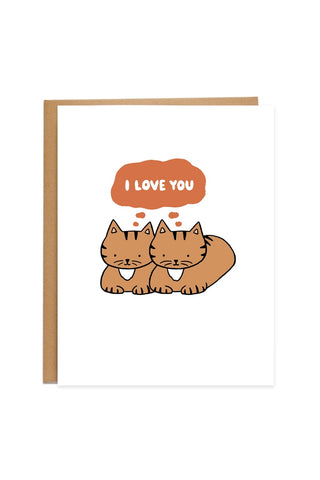 I Love You Thinking Cats Card