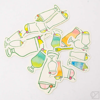 Color In Flake Sticker Pack Soda Floats