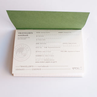 Midori Traveler's Note Passport: 002 Grid Notebook Refill