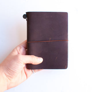 Midori Traveler's Notebook Leather Journal Brown Passport Edition