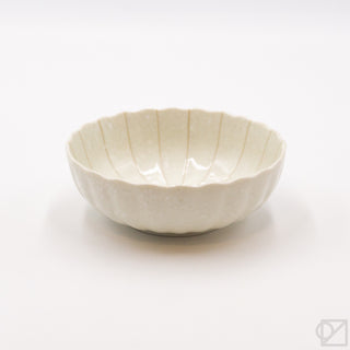 White Kasa Lines Ceramic Bowl