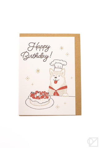 Happy Birthday Chef Shiba Greeting Card